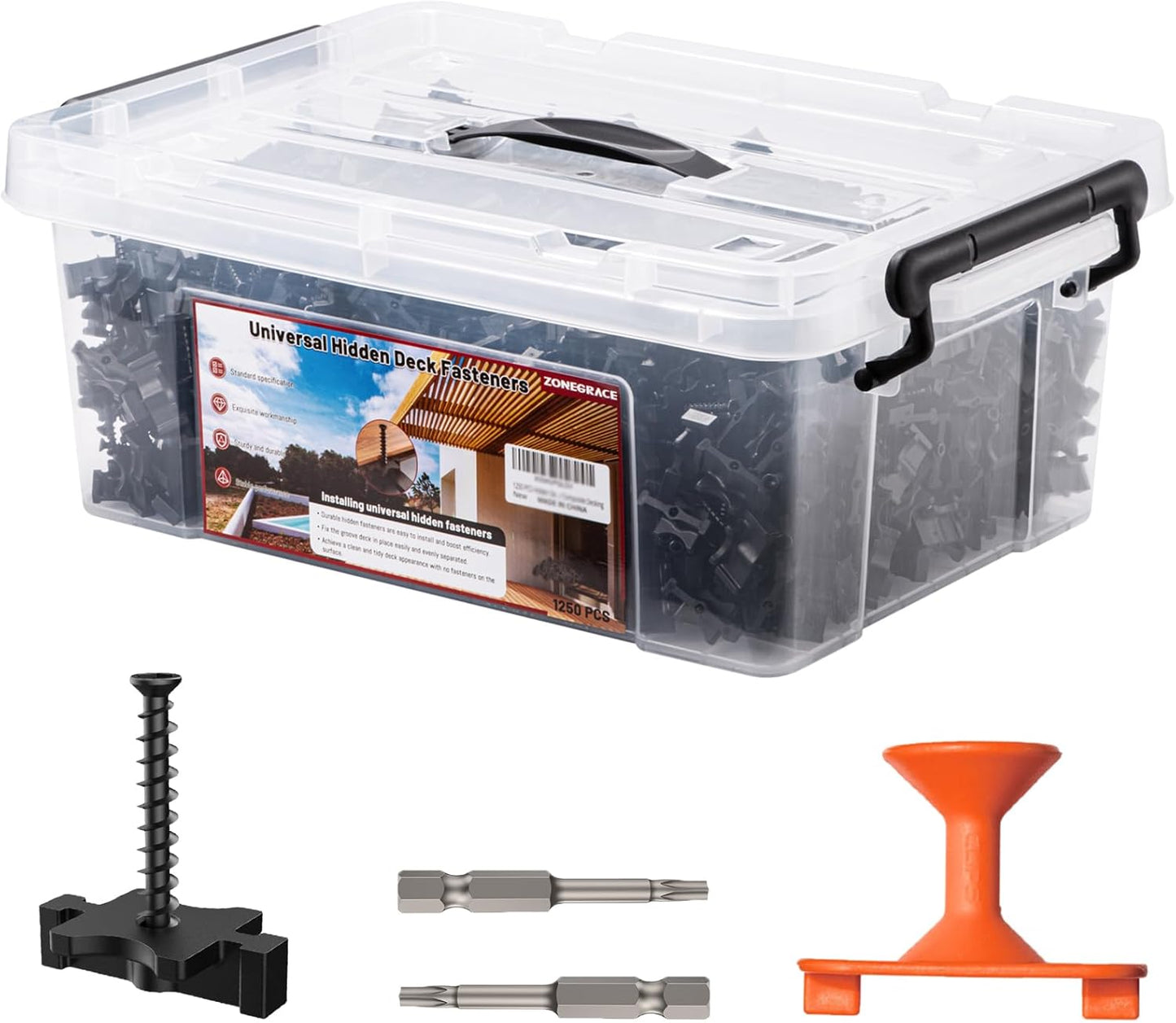 1250 PCS Hidden Deck Fasteners for Composite Decking Board