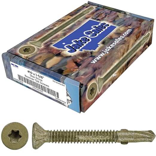 10x1-5/8 Reamer Tek Torx/Star Head Self-Drilling Wood to Metal Screws