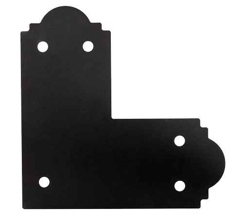 6X6 BLACK Ornamental L Strap Tie