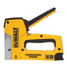 Dewalt hand stapler with a comfort grip handle for secure hold and reduced hand fatigue during use.