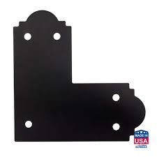 Outdoor Accents Mission Collection ZMAX, Black Powder-Coated L Strap for 6x6 Lumber