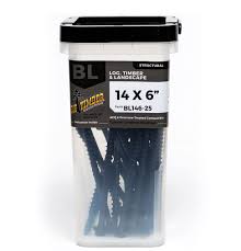 Big Timber Bl146-25 #14 x 6 in. Hex Head Black Log Screws 25-Pk