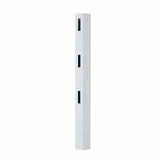 3-rail corner post white, durable vinyl fencing component for secure corner support.