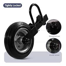 8 Inch Gate Wheel Gate Caster Kit with 1-5/8" Thru 2" Gate Frames, Black