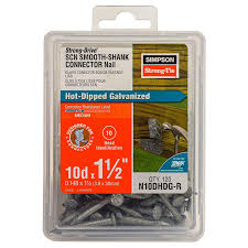 Simpson Strong-Tie 10D 1-1/2 in. Wood Joiner Hot-Dipped Galvanized Steel Nail Round Head 1 lb