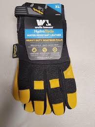 Wells Lamont Hydrahyde Water Resistant Leather Heavy Duty Goatskin Palm Working Glove Medium
