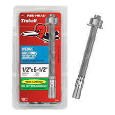 5/8"x5" Wedge Anchor 10pk Red Hot