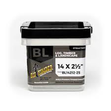 Big Timber Bl14212-25 14 x 2-1/2 in. Hex Head Black Log Screws 25-Pk