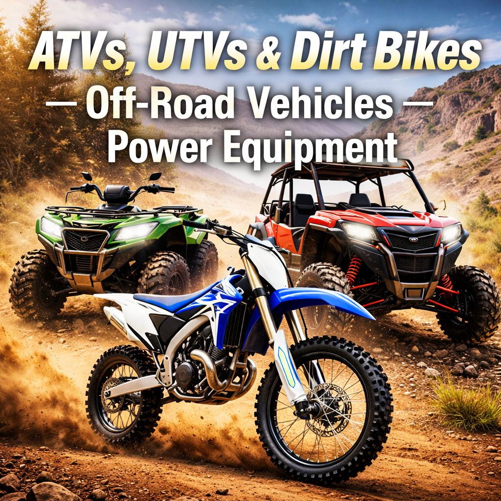 ATVs, UTVs & Dirt Bikes – Off-Road Vehicles -Power Equipment