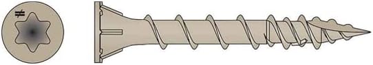 Simpson Strong-Tie DSVT114R1LB Deck-Drive DSV Wood Screw — #8 x 1-1/4 in. T-25, Flat Head, Quik Guard, Tan (1 lb.)