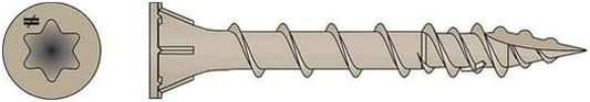 Simpson Strong-Tie DSVT114R1LB Deck-Drive DSV Wood Screw — #8 x 1-1/4 in. T-25, Flat Head, Quik Guard, Tan (1 lb.)
