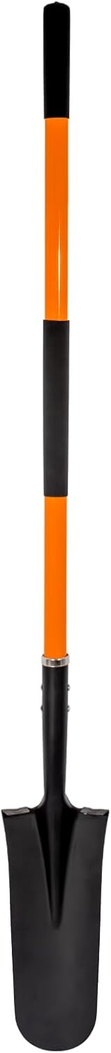 VNIMTI Heavy Duty Shovel with Fiberglass Handle for Digging and Gardening, Metal, 58 Inches