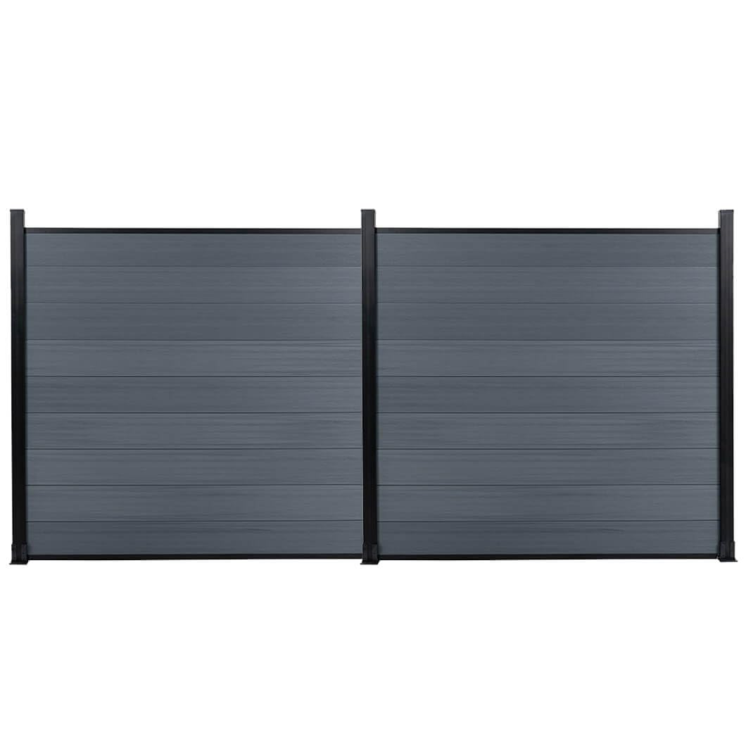 6 Ft×6 Ft Wood Plastic Composite Fence Panels, Privacy Fence Screen, Decorative Garden, Patio, Backyard Fence with 1 Post, Grey