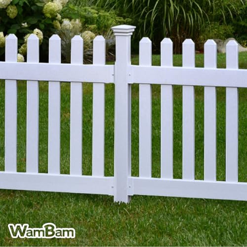 3ft H x 6ft W (1 Panel + 1 Post) No Dig Zippity Newport Fence Kit, White Vinyl Picket Fence, Easy Install Outdoor Fence for Backyard or Patio, DIY Decorative Fencing, ZP19002