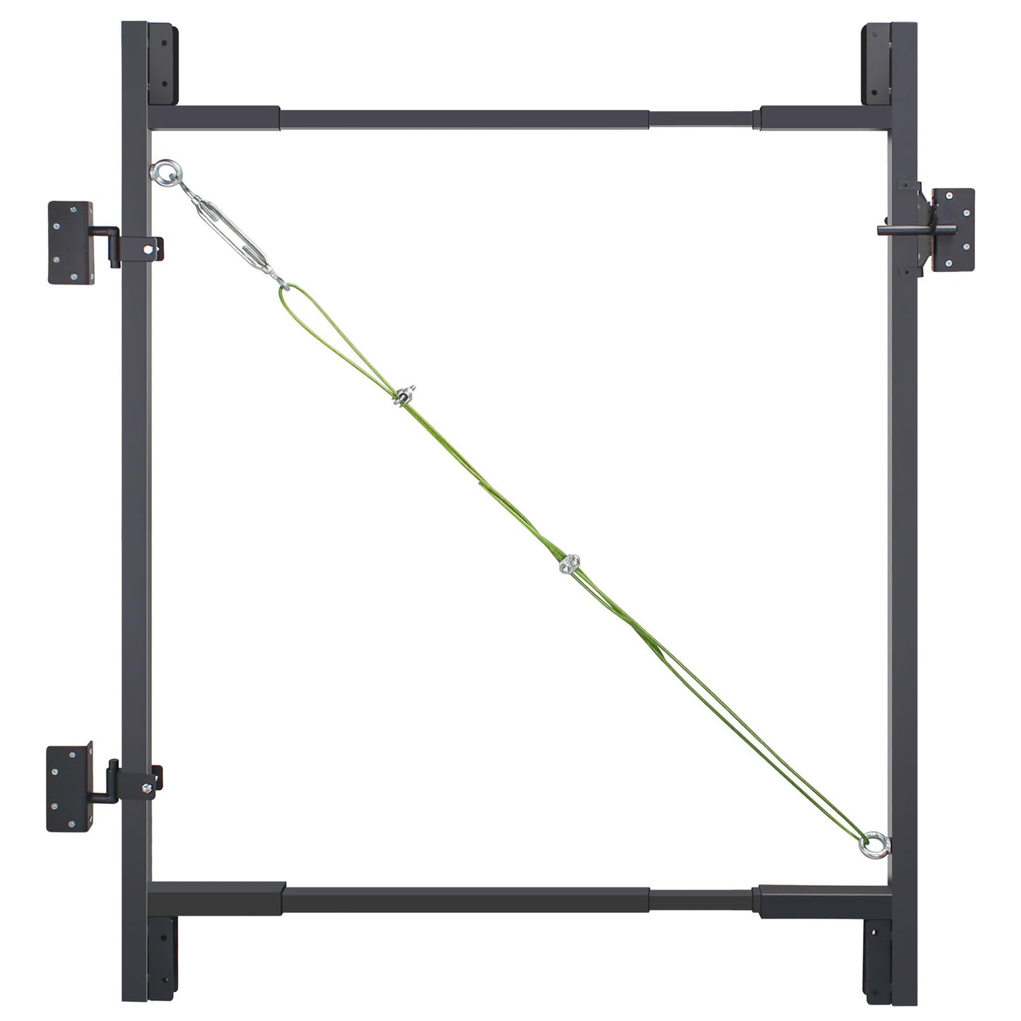 Heavy Duty DIY Fence Gate Kit – 36"-72" Adjustable Wood Gate Building Kit for 4-5 ft Fences, Anti-Sag Steel Frame with UV-Resistant Coating, Fits Both 1"x4" and 2"x4" Wood