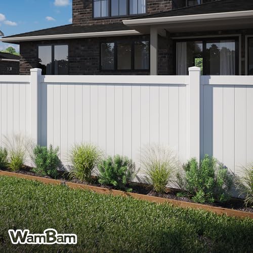 4ft H x 6ft W (1 Panel + 1 Post) No Dig WamBam Nantucket Fence Kit, White Vinyl Picket Fence Panel, Easy DIY Installation Fence Panel Kit, Durable Outdoor Fence for Yard or Garden, BL19101