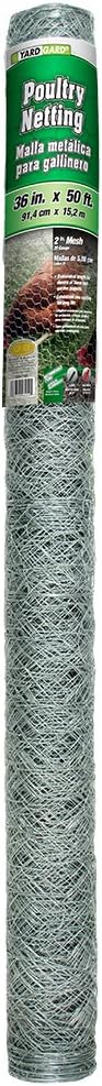 YARDGARD 308475B 3 Foot x 50 Foot 2" Mesh Poultry Netting