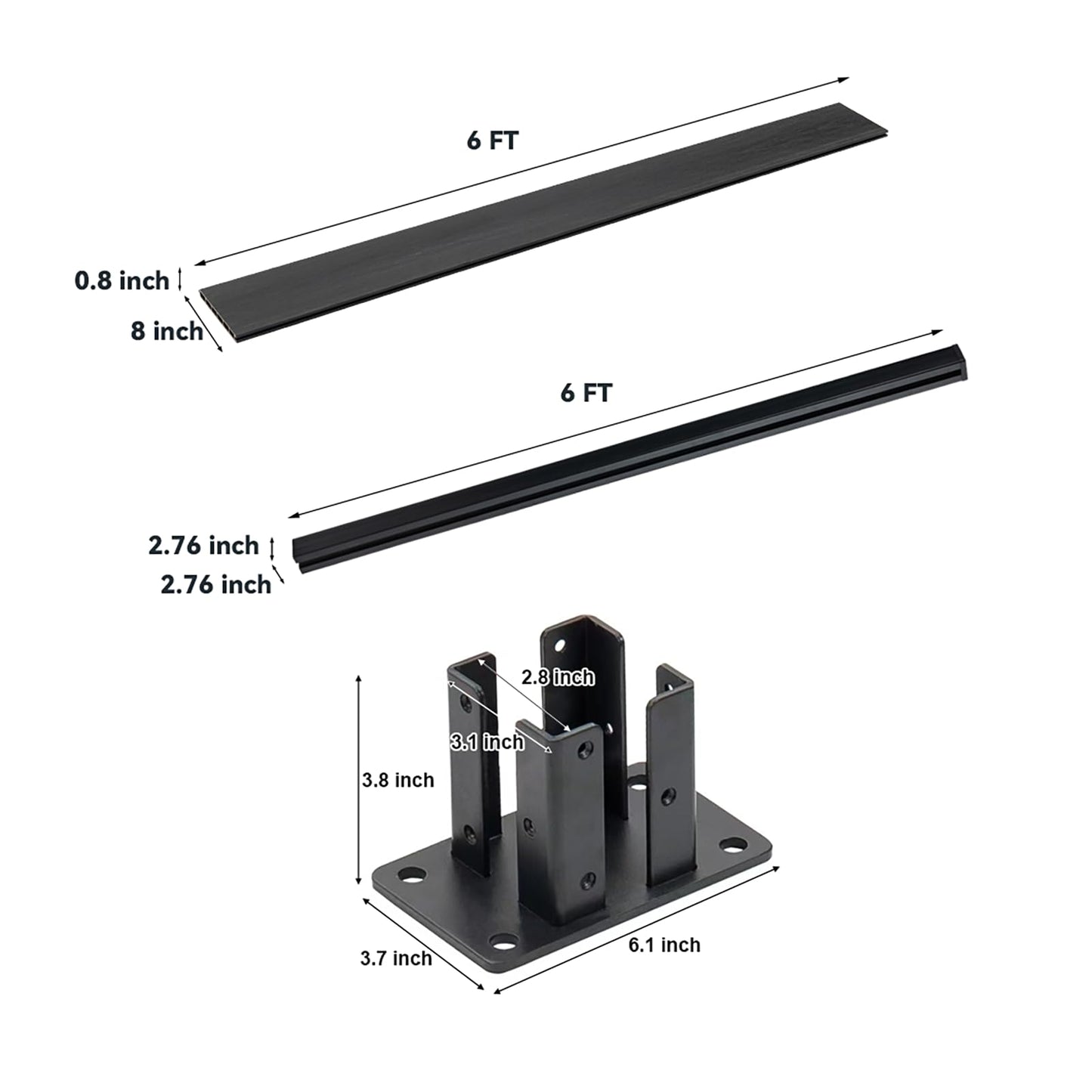 6 Ft×6 Ft Wood Plastic Composite Fence Panels, Privacy Fence Screen, Decorative Garden, Patio, Backyard Fence with 1 Post, Grey