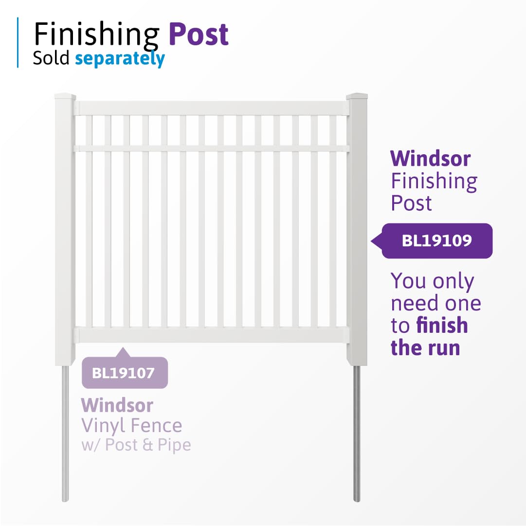 4ft H x 6ft W (1 Panel + 1 Post) No Dig WamBam Nantucket Fence Kit, White Vinyl Picket Fence Panel, Easy DIY Installation Fence Panel Kit, Durable Outdoor Fence for Yard or Garden, BL19101