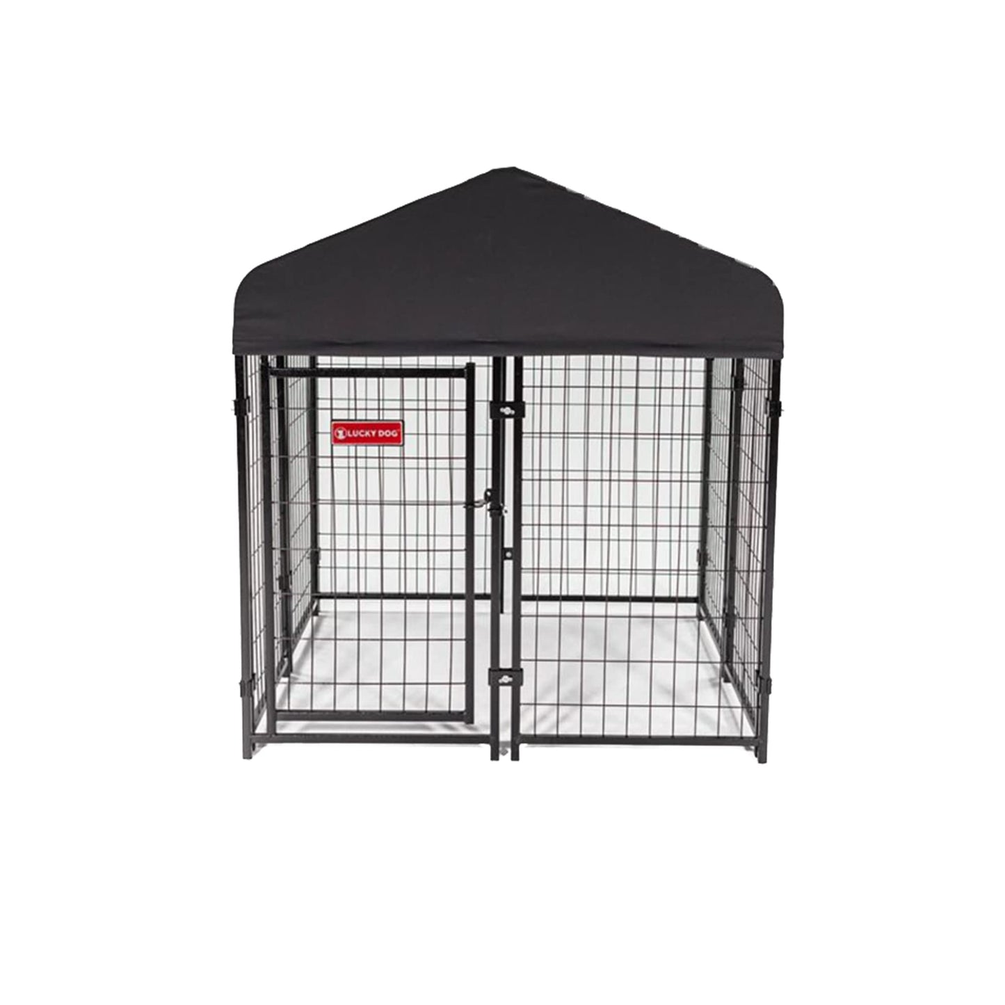 Lucky Dog Outdoor Steel Frame Kennel Playpen Enclosure w/Black Canopy, Uptown Series, 8'x4'x6'