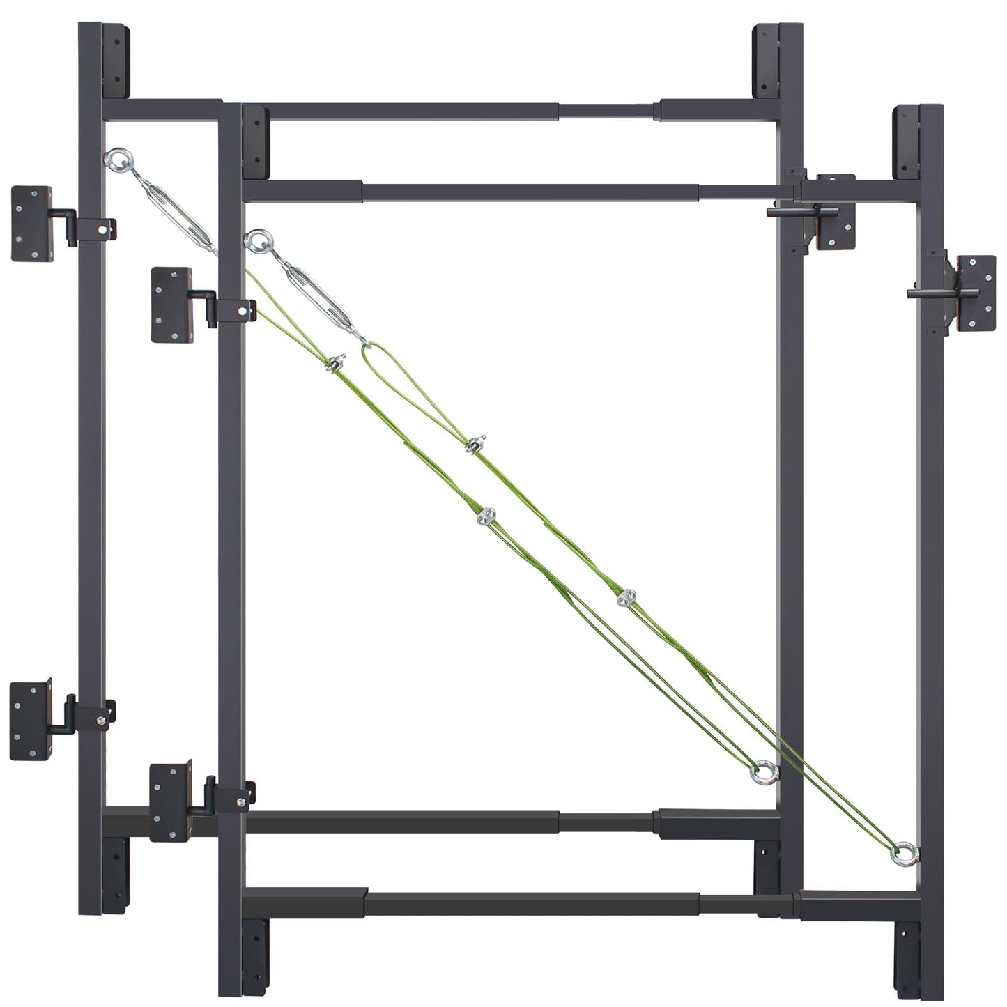 Heavy Duty DIY Fence Gate Kit – 36"-72" Adjustable Wood Gate Building Kit for 4-5 ft Fences, Anti-Sag Steel Frame with UV-Resistant Coating, Fits Both 1"x4" and 2"x4" Wood