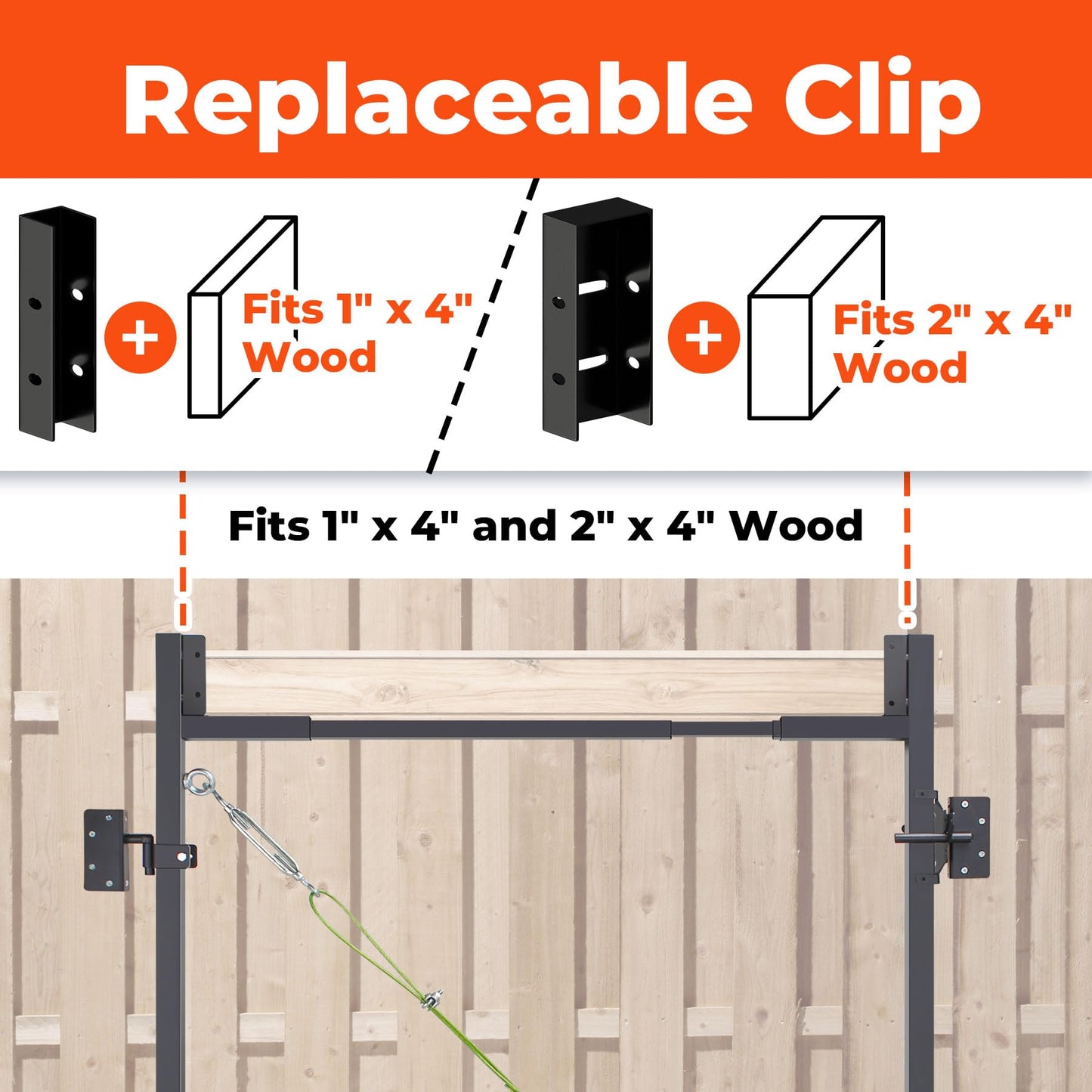 Heavy Duty DIY Fence Gate Kit – 36"-72" Adjustable Wood Gate Building Kit for 4-5 ft Fences, Anti-Sag Steel Frame with UV-Resistant Coating, Fits Both 1"x4" and 2"x4" Wood