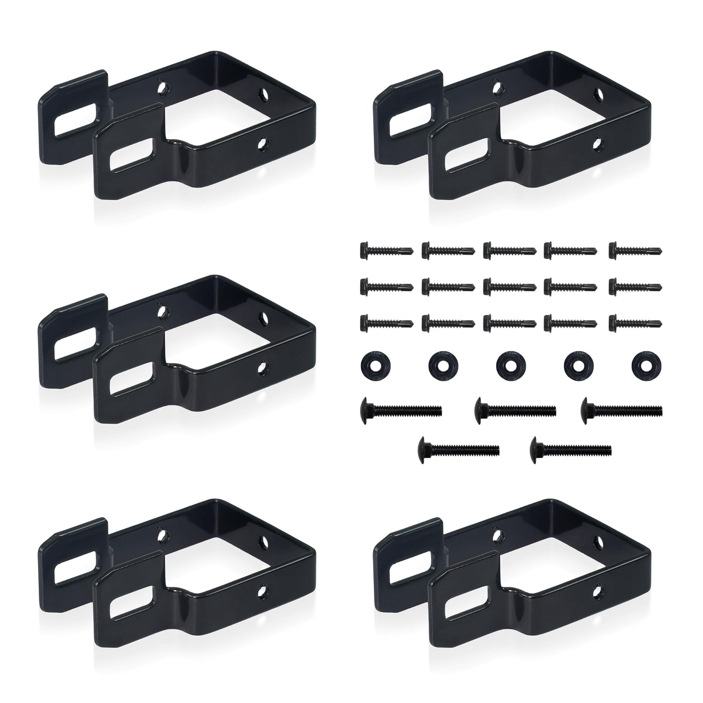 Fencer Wire 100FT Heavy Duty Flat Top Fence Barrier Kit, Anti-Rust Metal Steel Fence with 6FT Height X 8FT Width Panels, Gate, Posts, Connectors, 2” Diameter Outdoor Fencing for Yard, Pool, Patio