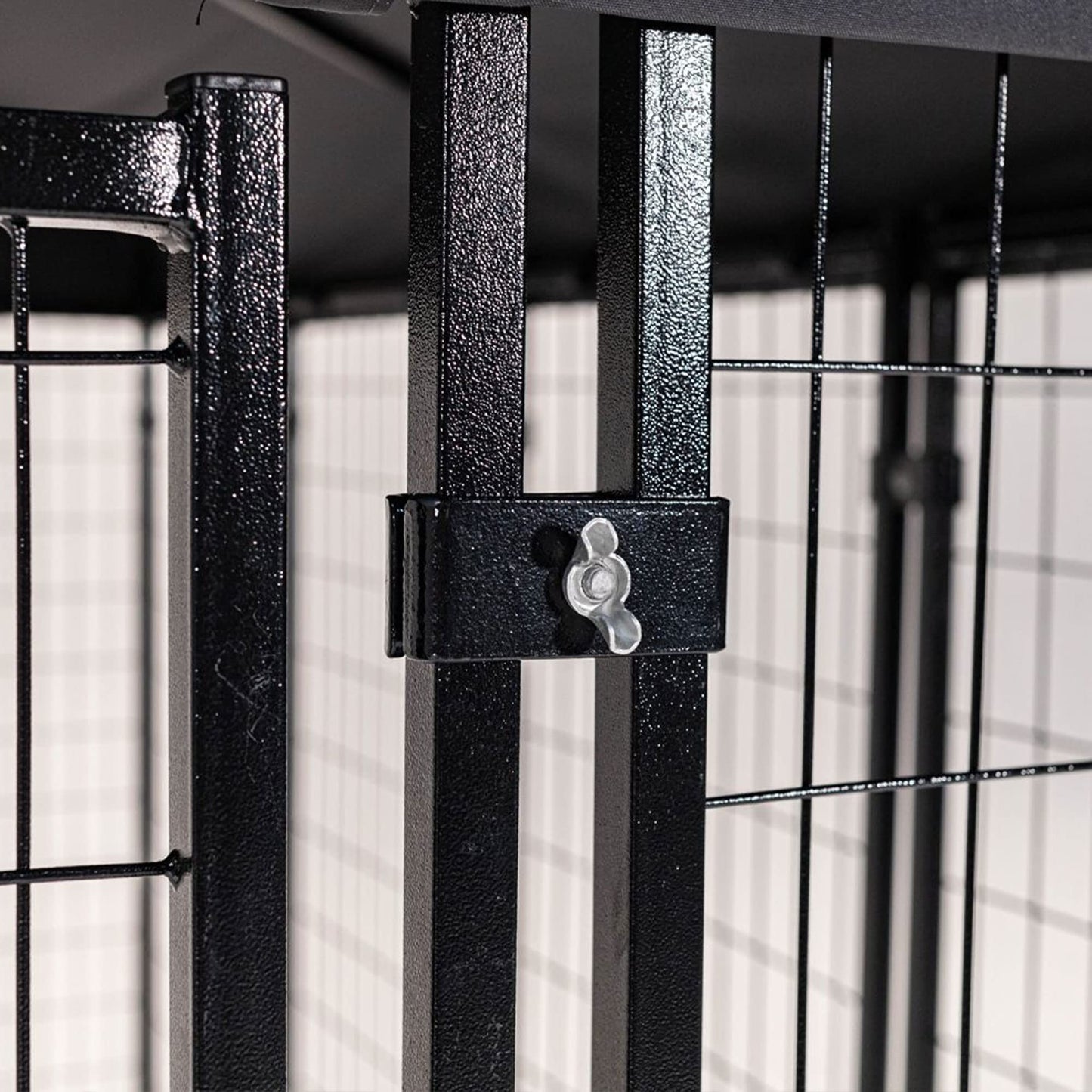 Lucky Dog Outdoor Steel Frame Kennel Playpen Enclosure w/Black Canopy, Uptown Series, 8'x4'x6'