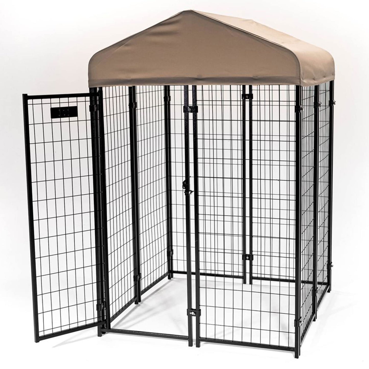 Lucky Dog Outdoor Steel Frame Kennel Playpen Enclosure w/Black Canopy, Uptown Series, 8'x4'x6'