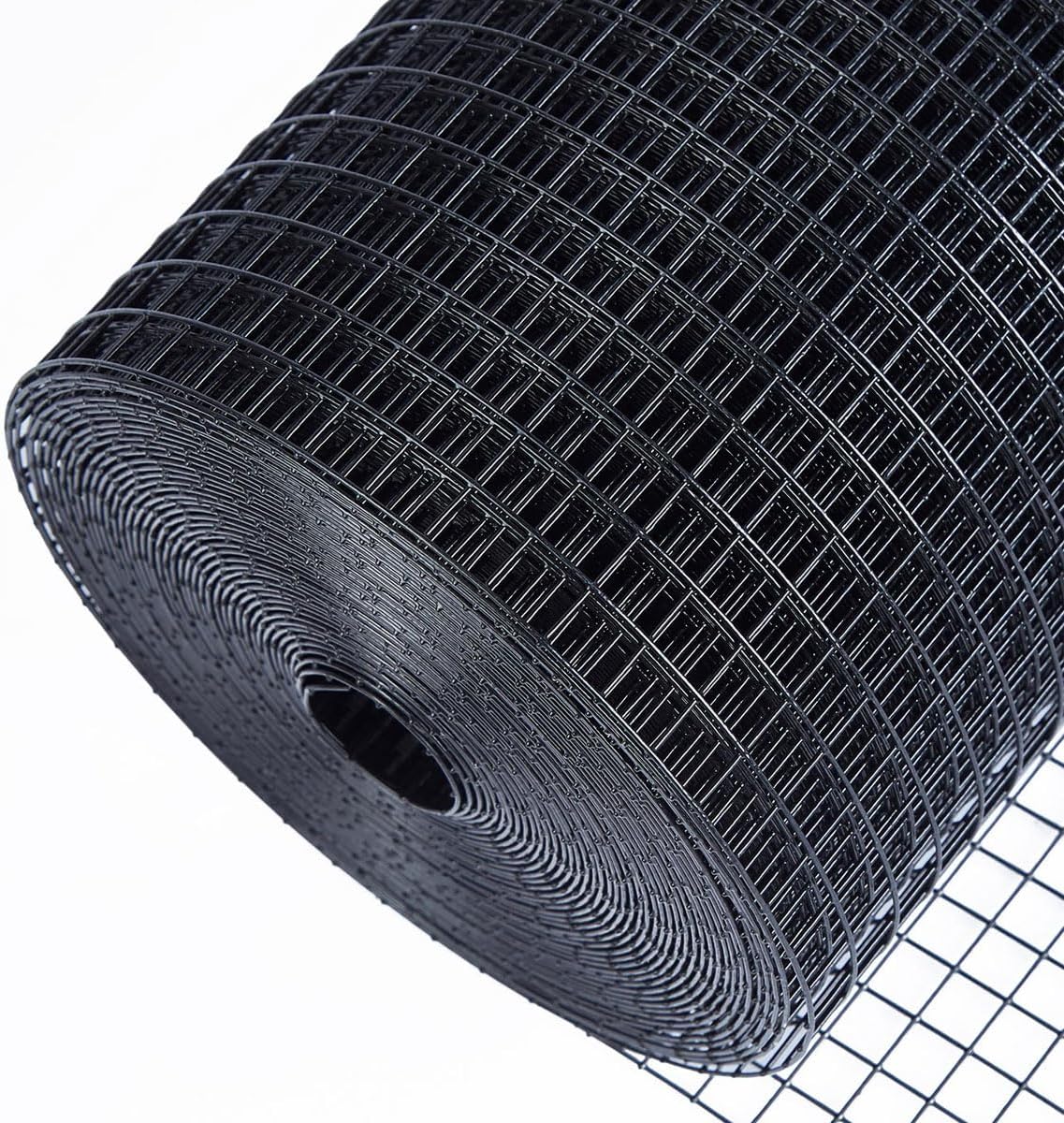 Black Hardware Cloth 1/2 inch 48x100 19-Gauge, Vinyl Coated Wire Mesh Roll