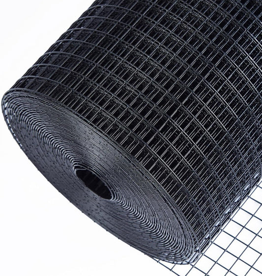Black Hardware Cloth 1/2 inch 48x100 19-Gauge, Vinyl Coated Wire Mesh Roll