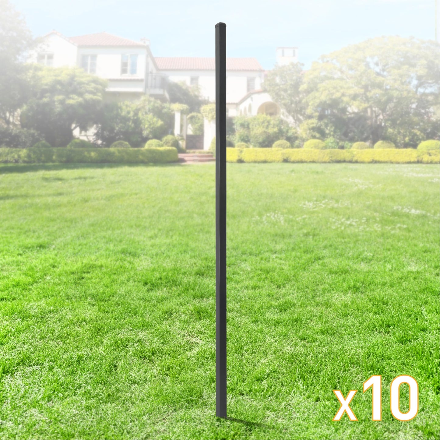 Fencer Wire 100FT Heavy Duty Flat Top Fence Barrier Kit, Anti-Rust Metal Steel Fence with 6FT Height X 8FT Width Panels, Gate, Posts, Connectors, 2” Diameter Outdoor Fencing for Yard, Pool, Patio