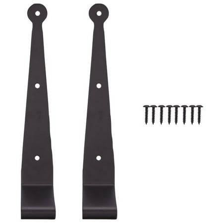 ProSource Shutter Strap Hinge 10 In L Door Leaf 3 Holes Stainless Steel Black Powder Coated