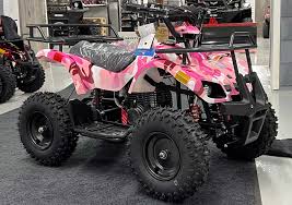 4 Wheeler for Kids 8-14 40CC 4-Stroke Kid Quad Gas Powered Utv, Max Load 165 lbs (Gas-Powered Pink)