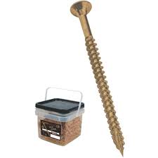 SaberDrive 1 POUND 50747 Deck Screw, #10 Thread, 3-1/2 in L, Serrated Thread, Bugle Head, Star Drive, Type 17 Point, Steel