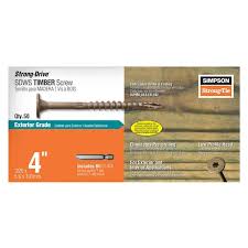 Simpson Strong-Tie SDWS22400DB-R50 Strong-Drive SDWS Timber Screws (Exterior Grade), 0.220 Inch x 4 Inch, Double-Barrier Coated, Washer Head, Sawtooth Point, Tan (Pack of 50)