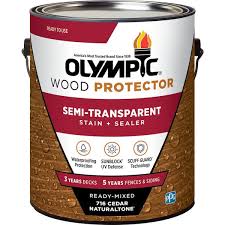 Olympic 1 gal. Exterior Semi-Transparent Wood Protector Stain Plus Sealer in One