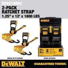 Dewalt 2pack 1”x12’ ratchet straps