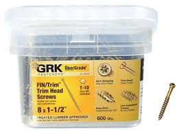 GRK #8x1-1/2" Finish Trim Head Screws Qty 600