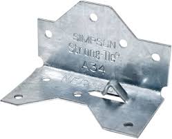 Simpson Strong-Tie A34Z Framing Angle, 1-7/16 in W, 2-1/2 in D, Steel, ZMAX