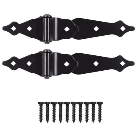 Prosource 1139633 8 in. Extra Heavy Duty Ornamental Strap & Leaf Hinge - Gauge Steel  Powder Coated